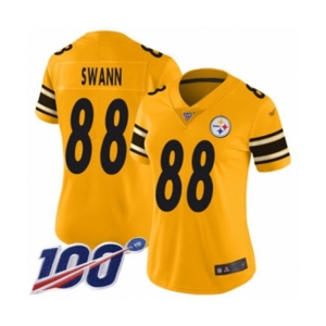 Women's Pittsburgh Steelers #88 Lynn Swann Limited Gold Inverted Legend 100th Season Football Jersey