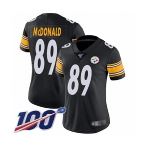 Women's Pittsburgh Steelers #89 Vance McDonald Black Team Color Vapor Untouchable Limited Player 100th Season Football Jersey