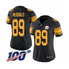 Women's Pittsburgh Steelers #89 Vance McDonald Limited Black Rush Vapor Untouchable 100th Season Football Jersey