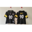 Women's Pittsburgh Steelers #90 T. J. Watt F.U.S.E. Black Vapor Football Stitched Jersey