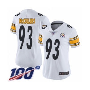 Women's Pittsburgh Steelers #93 Dan McCullers White Vapor Untouchable Limited Player 100th Season Football Jersey