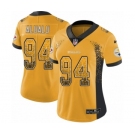 Women's Pittsburgh Steelers #94 Tyson Alualu Gold Rush Drift Fashion Football Jersey