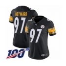 Women's Pittsburgh Steelers #97 Cameron Heyward Black Team Color Vapor Untouchable Limited Player 100th Season Football Jersey