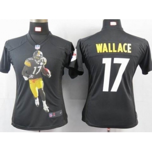 nike women nfl jerseys pittsburgh steelers #17 wallace black[portrait fashion]