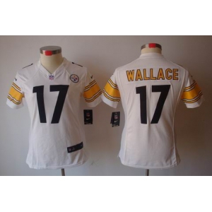 nike women nfl jerseys pittsburgh steelers #17 wallace white[nike limited]