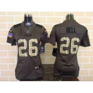 nike women nfl jerseys pittsburgh steelers #26 bell army green[nike Limited Salute To Service]