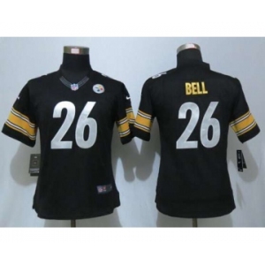 nike women nfl jerseys pittsburgh steelers #26 bell black[nike][bell]