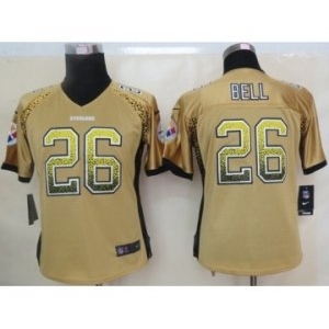 nike women nfl jerseys pittsburgh steelers #26 bell gold[Elite drift fashion][bell]