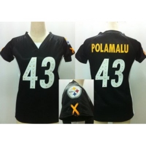 nike women nfl jerseys pittsburgh steelers #43 polamalu black[draft him ii top]