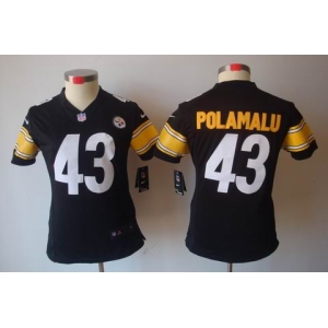 nike women nfl jerseys pittsburgh steelers #43 polamalu black[nike limited]