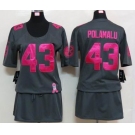 nike women nfl jerseys pittsburgh steelers #43 polamalu dk.grey[breast cancer awareness]