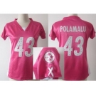 nike women nfl jerseys pittsburgh steelers #43 polamalu pink[draft him ii top]