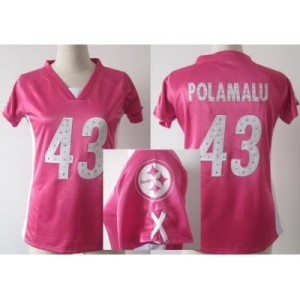 nike women nfl jerseys pittsburgh steelers #43 polamalu pink[draft him ii top]