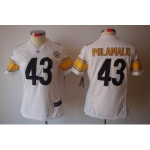 nike women nfl jerseys pittsburgh steelers #43 polamalu white[nike limited]