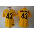 nike women nfl jerseys pittsburgh steelers #43 polamalu yellow[80th nike limited]