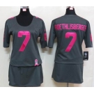 nike women nfl jerseys pittsburgh steelers #7 roethlisberger dk.grey[breast cancer awareness]