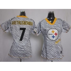 nike women nfl jerseys pittsburgh steelers #7 roethlisberger [fem fan zebra]