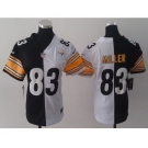 nike women nfl jerseys pittsburgh steelers #83 heath miller white-black[nike split]