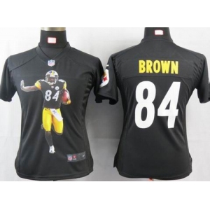 nike women nfl jerseys pittsburgh steelers #84 brown black[portrait fashion]