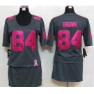 nike women nfl jerseys pittsburgh steelers #84 brown dk.grey[breast cancer awareness]