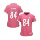 nike women nfl jerseys pittsburgh steelers #84 brown pink[nike 2015]