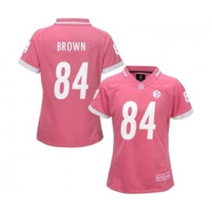 nike women nfl jerseys pittsburgh steelers #84 brown pink[nike 2015]