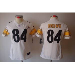 nike women nfl jerseys pittsburgh steelers #84 brown white[nike limited]