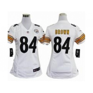 nike women nfl jerseys pittsburgh steelers #84 brown white[nike]