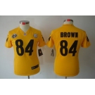 nike women nfl jerseys pittsburgh steelers #84 brown yellow[80th nike limited]