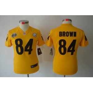 nike women nfl jerseys pittsburgh steelers #84 brown yellow[80th nike limited]