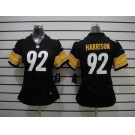 nike women nfl jerseys pittsburgh steelers #92 harrison black[nike limited]