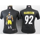 nike women nfl jerseys pittsburgh steelers #92 harrison black[portrait fashion]