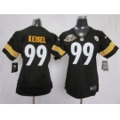 nike women nfl jerseys pittsburgh steelers #99 keisel black[80 anniversary patch]