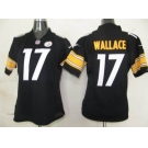 nike women nfl pittsburgh steelers #17 wallace black [nike]