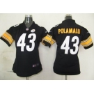 nike women nfl pittsburgh steelers #43 popamalu black [nike]