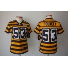 nike women pittsburgh steelers #53 pouncey throwback yellowblack[nike limited team 80 anniversary]