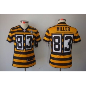 nike women pittsburgh steelers #83 miller throwback yellowblack[nike limited team 80 anniversary]