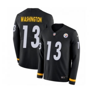 Youth Nike Pittsburgh Steelers #13 James Washington Limited Black Therma Long Sleeve NFL Jersey