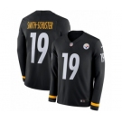 Youth Nike Pittsburgh Steelers #19 JuJu Smith-Schuster Limited Black Therma Long Sleeve NFL Jersey