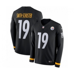 Youth Nike Pittsburgh Steelers #19 JuJu Smith-Schuster Limited Black Therma Long Sleeve NFL Jersey