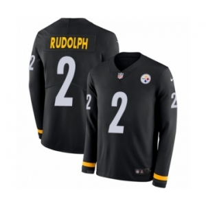 Youth Nike Pittsburgh Steelers #2 Mason Rudolph Limited Black Therma Long Sleeve NFL Jersey