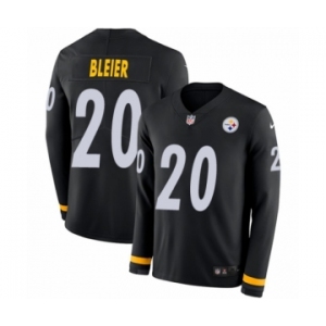 Youth Nike Pittsburgh Steelers #20 Rocky Bleier Limited Black Therma Long Sleeve NFL Jersey