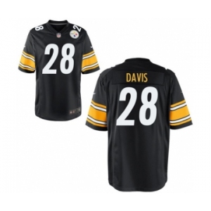 Youth Nike Pittsburgh Steelers #28 Sean Davis Black Team Color NFL Jersey