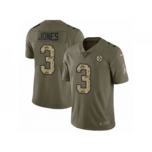 Youth Nike Pittsburgh Steelers #3 Landry Jones Limited Olive Camo 2017 Salute to Service NFL Jersey