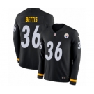 Youth Nike Pittsburgh Steelers #36 Jerome Bettis Limited Black Therma Long Sleeve NFL Jersey