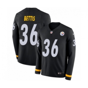 Youth Nike Pittsburgh Steelers #36 Jerome Bettis Limited Black Therma Long Sleeve NFL Jersey