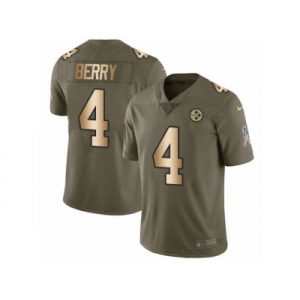 Youth Nike Pittsburgh Steelers #4 Jordan Berry Limited Olive Gold 2017 Salute to Service NFL Jersey