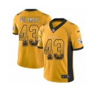 Youth Nike Pittsburgh Steelers #43 Troy Polamalu Limited Gold Rush Drift Fashion NFL Jersey