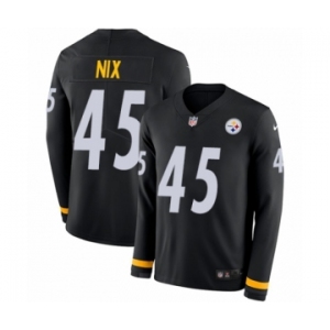 Youth Nike Pittsburgh Steelers #45 Roosevelt Nix Limited Black Therma Long Sleeve NFL Jersey