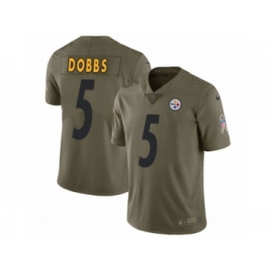 Youth Nike Pittsburgh Steelers #5 Joshua Dobbs Limited Olive 2017 Salute to Service NFL Jersey